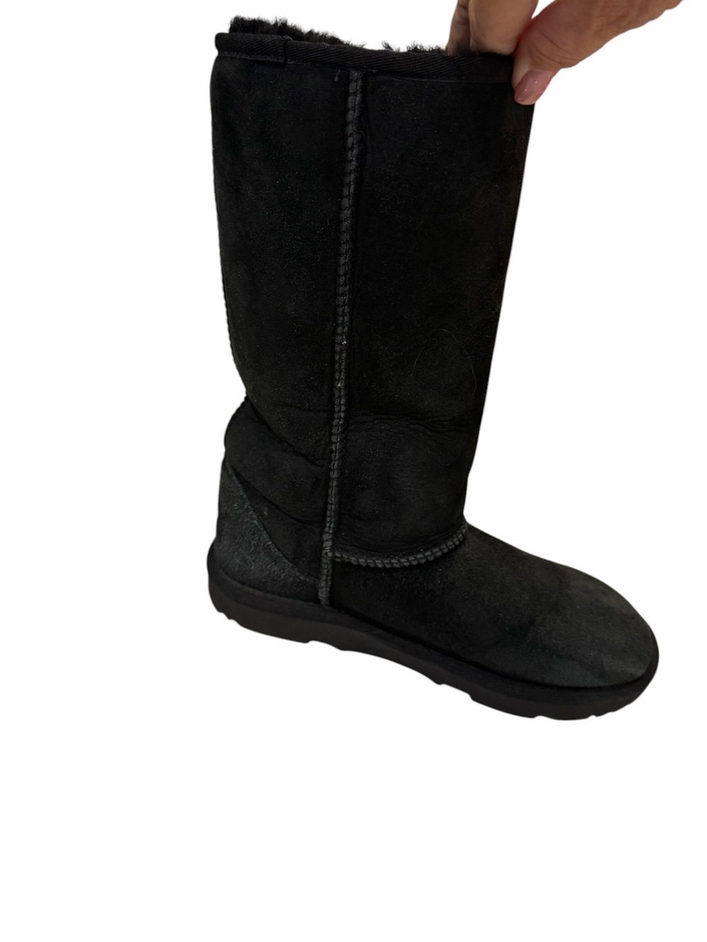 UGG Youth Girl’s Classic Tall Black Suede Boots Size 3 - Picture 4 of 6